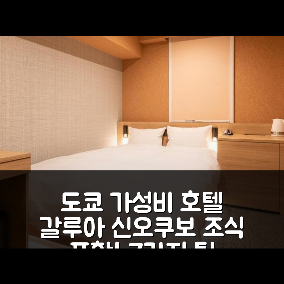 도쿄 숙소 여행 호텔 추천 갈루아 호텔 신오쿠보 | 가성비 뛰어난 3성급 위치 및 조식 정보 7가지