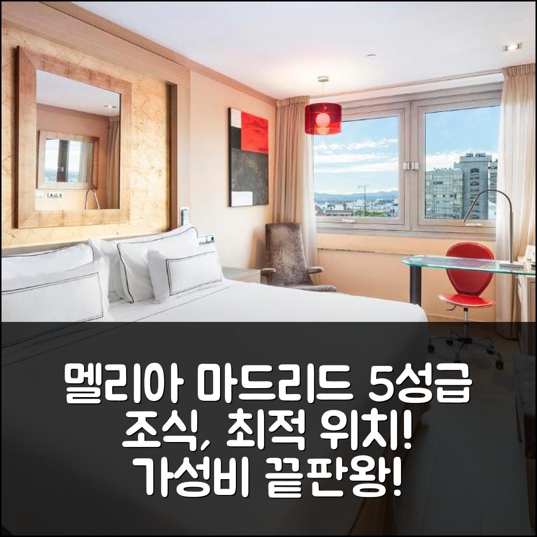 마드리드 숙소 여행 호텔 추천 멜리아 마드리드 프린세사 | 5성급 조식과 가성비 최고의 위치 7가지 장점