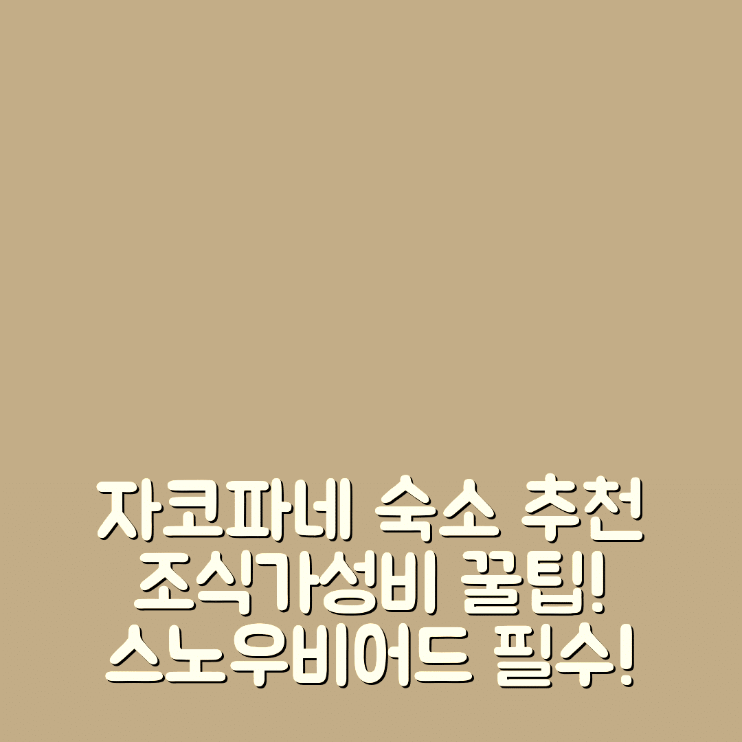 자코파네 숙소 여행 호텔 추천 아파트먼트 스노우비어드 | 조식과 가성비 뛰어난 5가지 팁